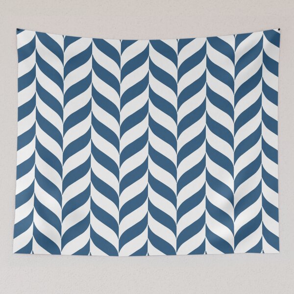 Item preview, Blue and White Pretty Herringbone Pattern - Hue Coordinates w/ Coloro / WGSN 2022 Spring / Summer Trending Color Atlantic Blue 115-35-20 designed and sold by ColorOfTheYears.
