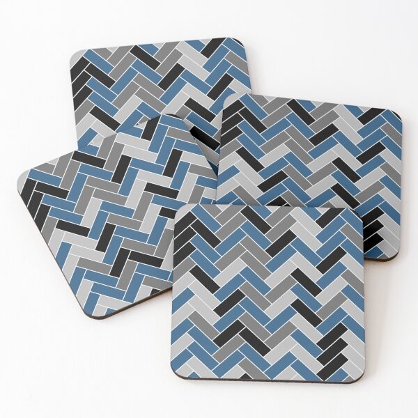 Item preview, Blue Black Gray Herringbone Pattern - Hue Coordinates w/ Coloro / WGSN 2022 Spring / Summer Trending Color Atlantic Blue 115-35-20 designed and sold by ColorOfTheYears.