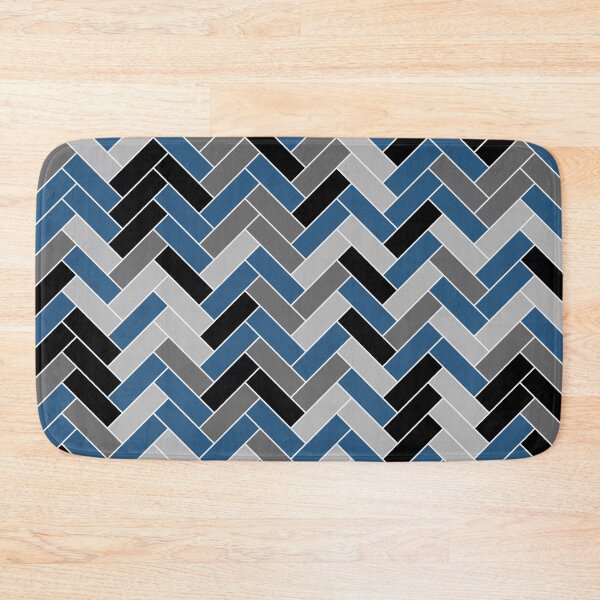 Item preview, Blue Black Gray Herringbone Pattern - Hue Coordinates w/ Coloro / WGSN 2022 Spring / Summer Trending Color Atlantic Blue 115-35-20 designed and sold by ColorOfTheYears.