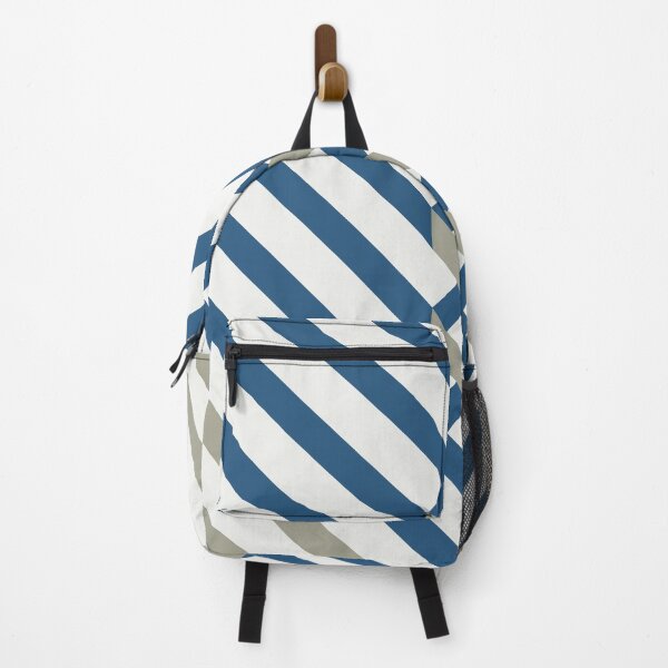 Item preview, Blue Gray White Minimal Diagonal Stripe Pattern - Hue Coordinates w/ Coloro / WGSN 2022 Spring / Summer Trending Color Atlantic Blue 115-35-20 designed and sold by ColorOfTheYears.