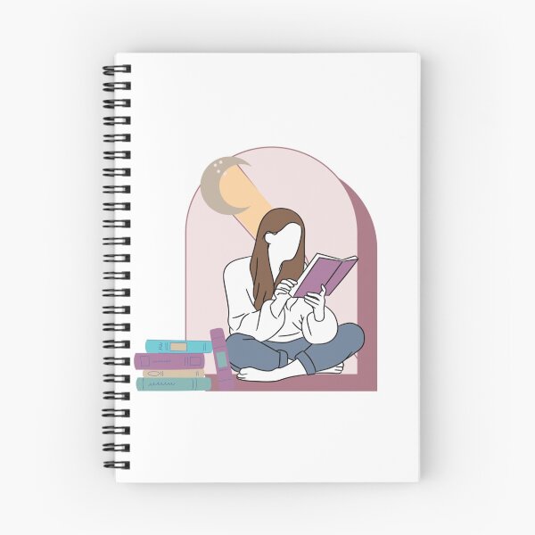 Item preview, girl reading a book under the moonlight // purple and cyan designed and sold by alessialexx.