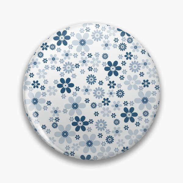 Item preview, Blue and White Cute Simple Floral Flower Pattern - Hue Coordinates w/ Coloro / WGSN 2022 Spring / Summer Trending Color Atlantic Blue 115-35-20 designed and sold by ColorOfTheYears.