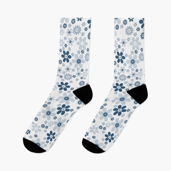 Item preview, Blue and White Cute Simple Floral Flower Pattern - Hue Coordinates w/ Coloro / WGSN 2022 Spring / Summer Trending Color Atlantic Blue 115-35-20 designed and sold by ColorOfTheYears.