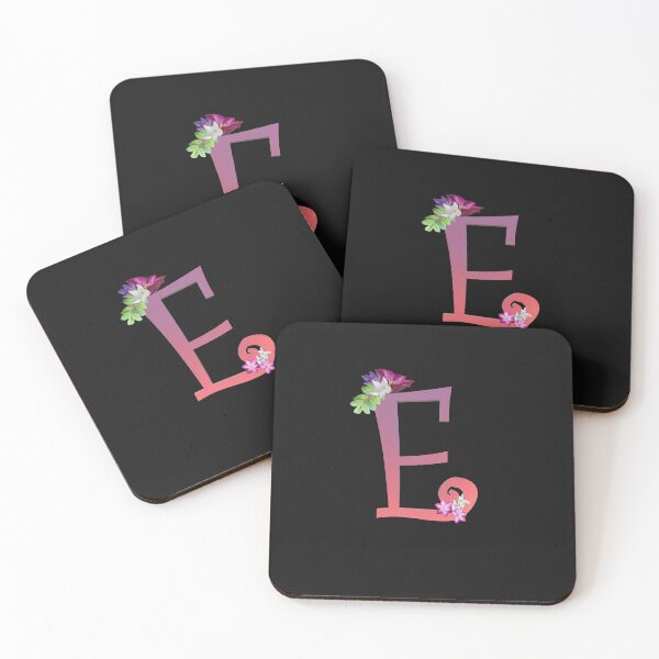 Item preview, Script letter E decorated with flowers designed and sold by AloraDawnEve.