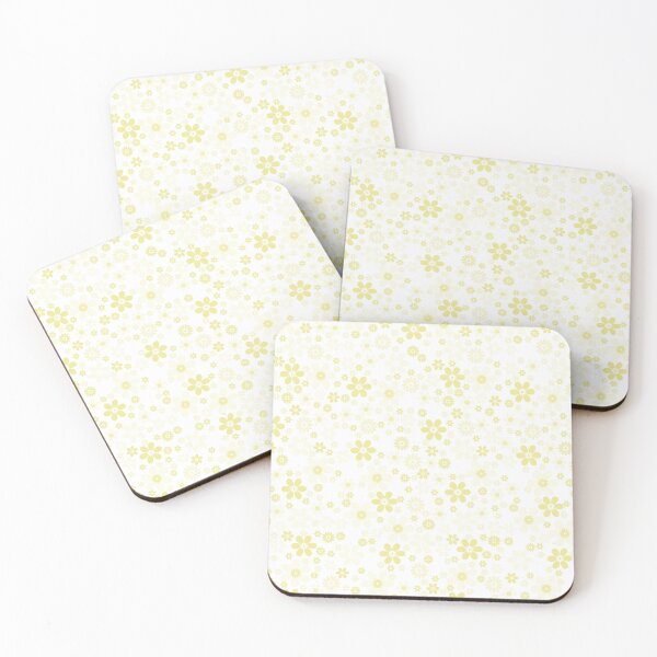 Item preview, Yellow and White Cute Simple Floral Flower Pattern Coordinates w/ Coloro / WGSN 2022 Spring / Summer Trending Color Butter 040-86-20 designed and sold by ColorOfTheYears.