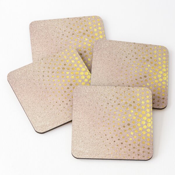 Item preview, Gold Metallic Abstract Sunflower On Rose Gold Glitter designed and sold by IZiets.