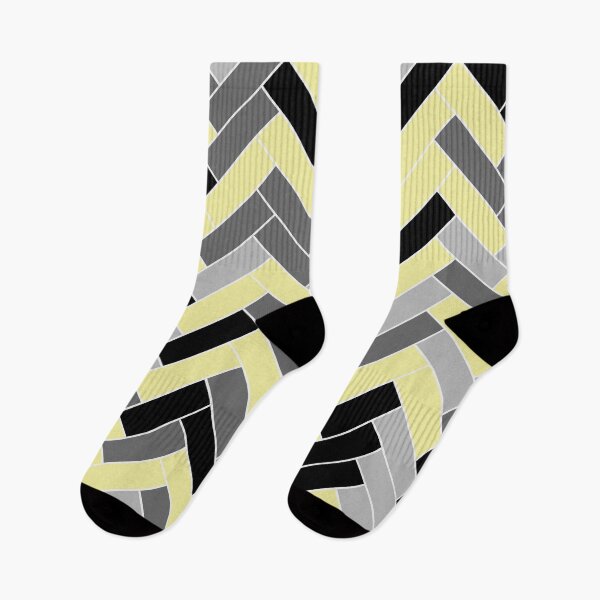 Item preview, Yellow Black Gray Herringbone Pattern Coordinates w/ Coloro / WGSN 2022 Spring / Summer Trending Color Butter 040-86-20 designed and sold by ColorOfTheYears.