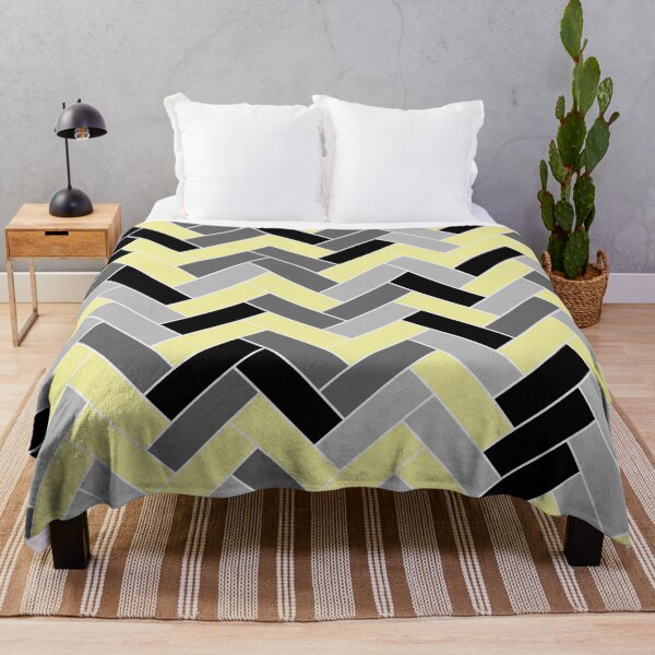 Item preview, Yellow Black Gray Herringbone Pattern Coordinates w/ Coloro / WGSN 2022 Spring / Summer Trending Color Butter 040-86-20 designed and sold by ColorOfTheYears.