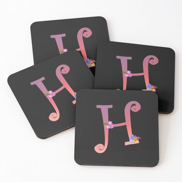 Item preview, Script letter H decorated with flowers designed and sold by AloraDawnEve.