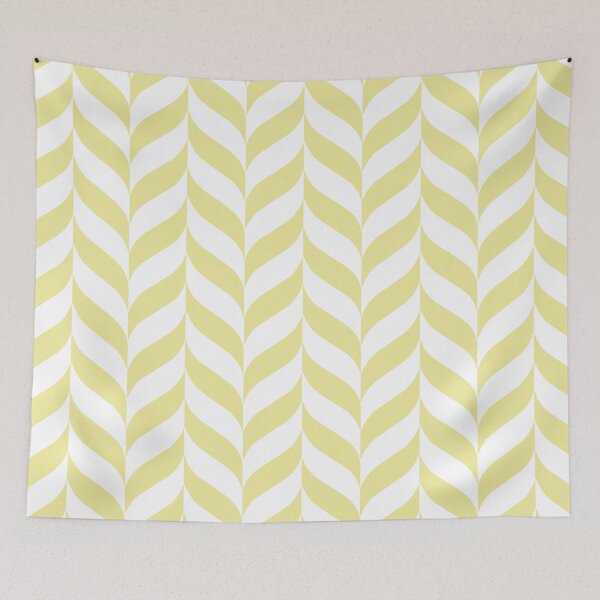 Item preview, Yellow and White Pretty Herringbone Pattern Coordinates w/ Coloro / WGSN 2022 Spring / Summer Trending Color Butter 040-86-20 designed and sold by ColorOfTheYears.