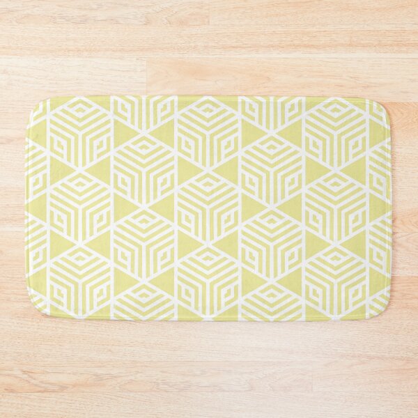Item preview, Yellow and White Modern Stripe Cube Tile Pattern Coordinates w/ Coloro / WGSN 2022 Spring / Summer Trending Color Butter 040-86-20 designed and sold by ColorOfTheYears.