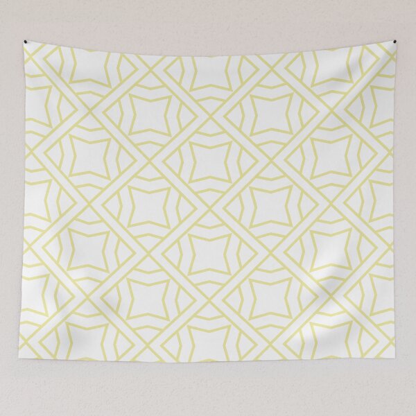 Item preview, Yellow and White Modern Stripe Cube Tile Pattern Coordinates w/ Coloro / WGSN 2022 Spring / Summer Trending Color Butter 040-86-20 designed and sold by ColorOfTheYears.