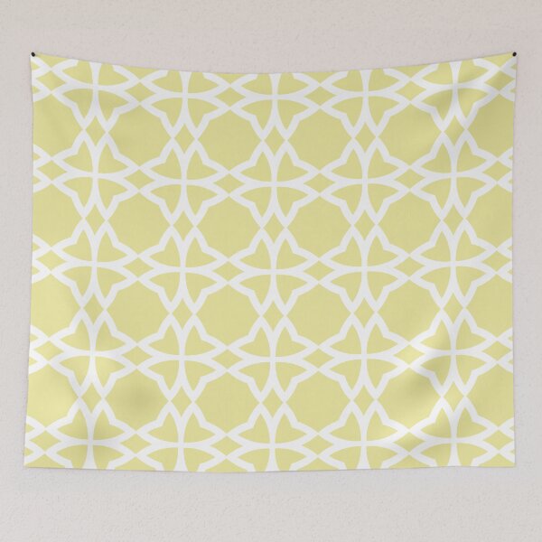 Item preview, Yellow and White Symmetrical Flower Pattern Coordinates w/ Coloro / WGSN 2022 Spring / Summer Trending Color Butter 040-86-20 designed and sold by ColorOfTheYears.