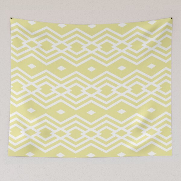 Item preview, Yellow and White Horizontal Stripe Diamond Pattern Coordinates w/ Coloro / WGSN 2022 Spring / Summer Trending Color Butter 040-86-20 designed and sold by ColorOfTheYears.