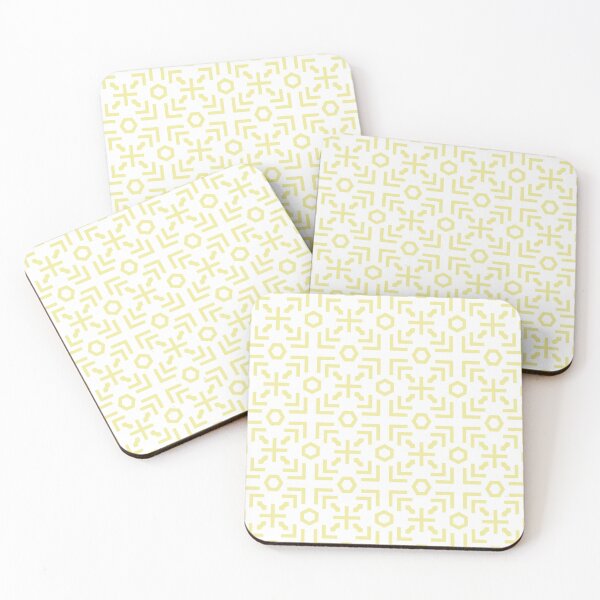 Item preview, Yellow and White Art Deco Abstract Pattern Coordinates w/ Coloro / WGSN 2022 Spring / Summer Trending Color Butter 040-86-20 designed and sold by ColorOfTheYears.