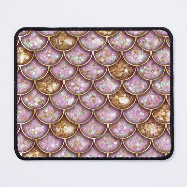 Item preview, Mermaid Fish Scales Glittery Pink Gold Glitter designed and sold by LoreliDesigns.