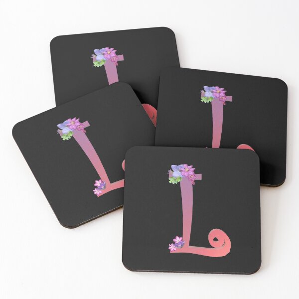 Item preview, Script letter L decorated with flowers designed and sold by AloraDawnEve.