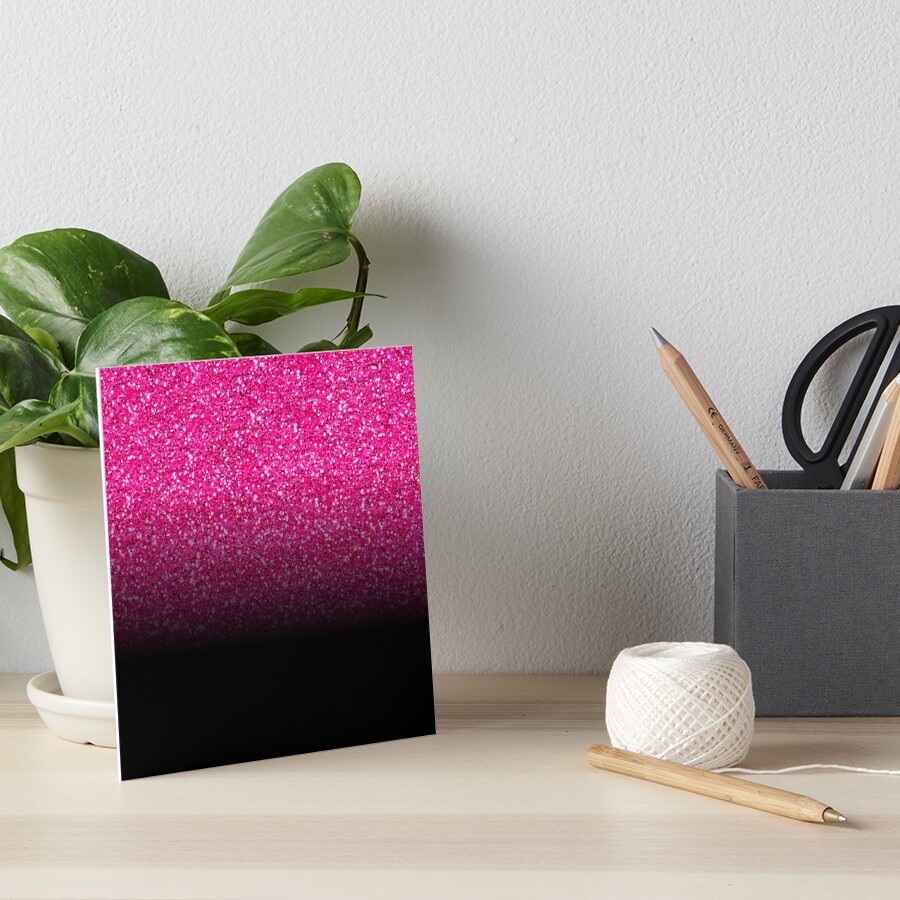 Hot Pink Glitter And Solid Black Ombre Digital Art by Stink Pad - Pixels