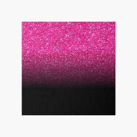 hot pink glitter and black ombre | Art Board Print