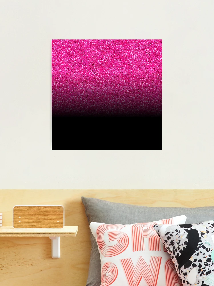 hot pink glitter and black ombre | Art Board Print