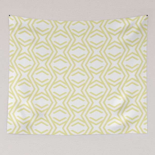 Item preview, Yellow and White Zig Zag Stripe and Star Pattern Coordinates w/ Coloro / WGSN 2022 Spring / Summer Trending Color Butter 040-86-20 designed and sold by ColorOfTheYears.