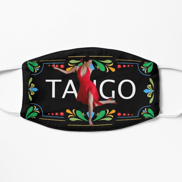 Argentine Tango Dancer in Fileteado Porteño Style Tango Postcard Flat Mask