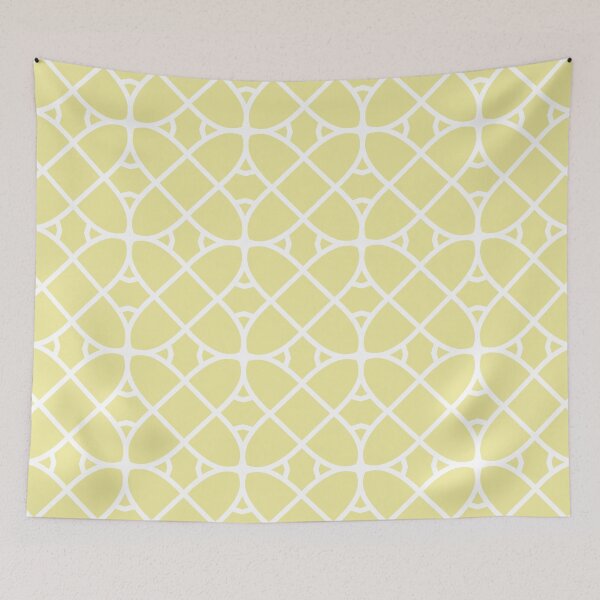 Item preview, Yellow and White Geometric Shape Pattern Ovals Coordinates w/ Coloro / WGSN 2022 Spring / Summer Trending Color Butter 040-86-20 designed and sold by ColorOfTheYears.