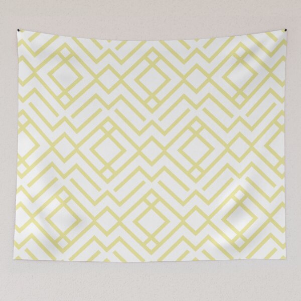 Item preview, Yellow and White Stripe Diamond Shape Pattern Coordinates w/ Coloro / WGSN 2022 Spring / Summer Trending Color Butter 040-86-20 designed and sold by ColorOfTheYears.
