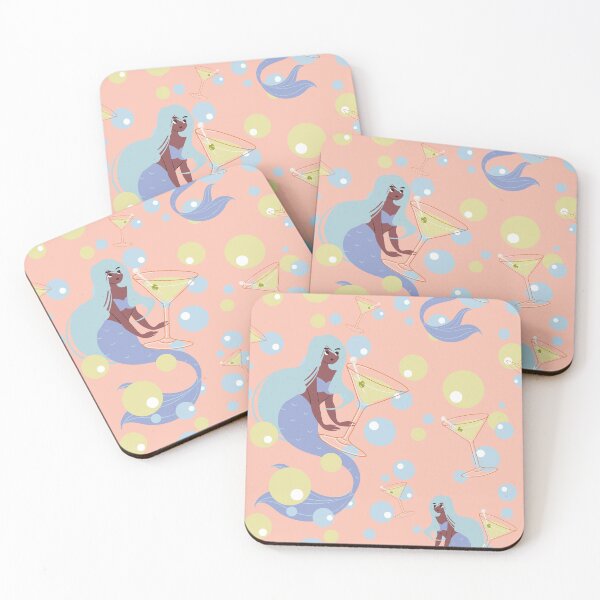 Item preview, Look Like a Mermaid Drink Like a Pirate // Mythical Creature Bubbly Pattern designed and sold by FartingUnicorn.