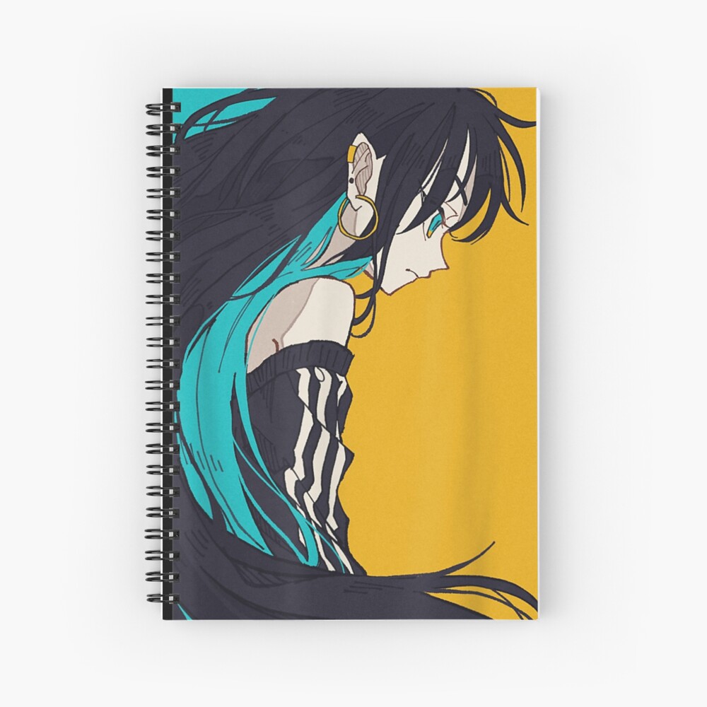 Cuaderno De Espiral Anime Girl Retro 80s Aesthetic Lofi Japanese Waifu Kawaii Waifu Girl 