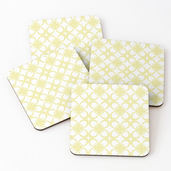 Item preview, Yellow and White Minimal Floral Flower Pattern Coordinates w/ Coloro / WGSN 2022 Spring / Summer Trending Color Butter 040-86-20 designed and sold by ColorOfTheYears.