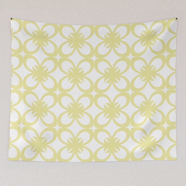 Item preview, Yellow and White Minimal Floral Flower Pattern Coordinates w/ Coloro / WGSN 2022 Spring / Summer Trending Color Butter 040-86-20 designed and sold by ColorOfTheYears.