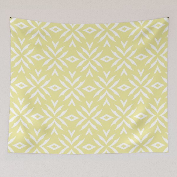 Item preview, Yellow and White Abstract Flower Pattern Coordinates w/ Coloro / WGSN 2022 Spring / Summer Trending Color Butter 040-86-20 designed and sold by ColorOfTheYears.