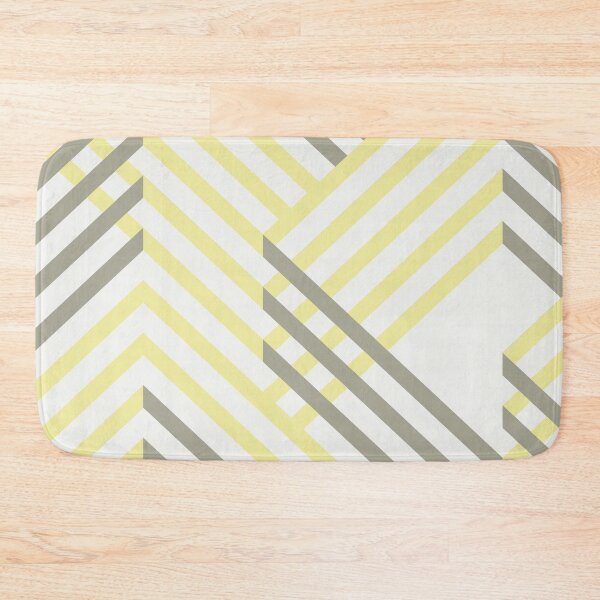 Item preview, Yellow Gray White Minimal Diagonal Stripe Pattern Coordinates w/ Coloro / WGSN 2022 Spring / Summer Trending Color Butter 040-86-20 designed and sold by ColorOfTheYears.