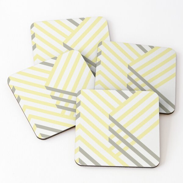 Item preview, Yellow Gray White Minimal Diagonal Stripe Pattern Coordinates w/ Coloro / WGSN 2022 Spring / Summer Trending Color Butter 040-86-20 designed and sold by ColorOfTheYears.