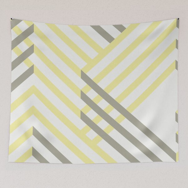 Item preview, Yellow Gray White Minimal Diagonal Stripe Pattern Coordinates w/ Coloro / WGSN 2022 Spring / Summer Trending Color Butter 040-86-20 designed and sold by ColorOfTheYears.