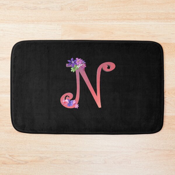 Item preview, Script letter N decorated with flowers designed and sold by AloraDawnEve.