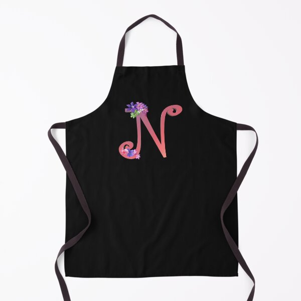 Item preview, Script letter N decorated with flowers designed and sold by AloraDawnEve.