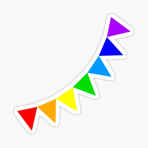 Rainbow bunting flags Sticker