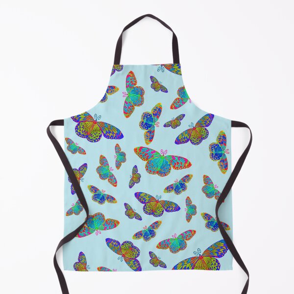 Item preview, Colorful butterflies on baby blue - watercolor designed and sold by MarionsArt.