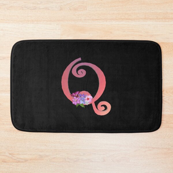 Item preview, Script letter Q decorated with flowers designed and sold by AloraDawnEve.