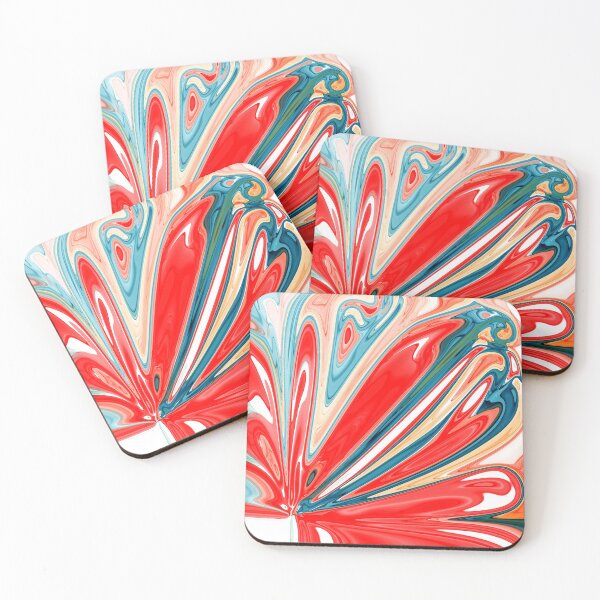 Item preview, Red an teal abstract art designed and sold by ArtisticLeigh.