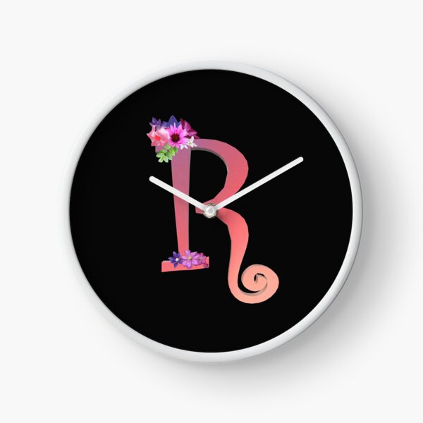 Item preview, Script letter R decorated with flowers designed and sold by AloraDawnEve.