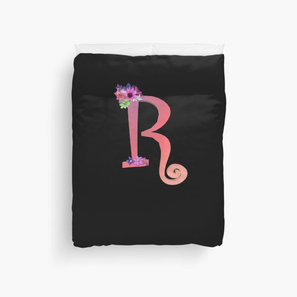 Item preview, Script letter R decorated with flowers designed and sold by AloraDawnEve.
