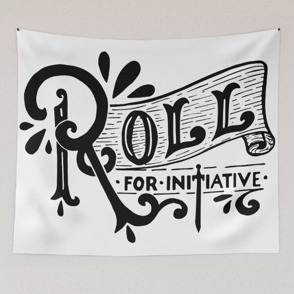 Item preview, Roll for Initiative - dnd lettering quote - dark designed and sold by RamonaAlksne.
