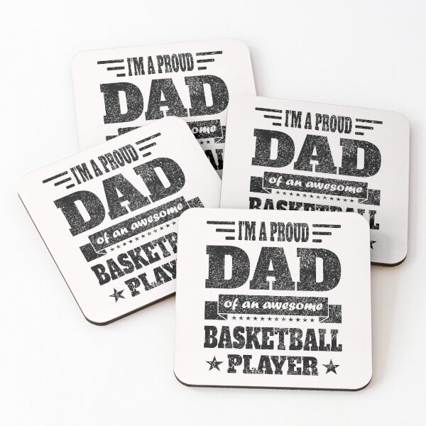 Item preview, I am a proud dad of an awesome basketball player, black letters designed and sold by nikolaj1301.