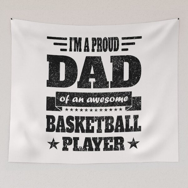 Item preview, I am a proud dad of an awesome basketball player, black letters designed and sold by nikolaj1301.
