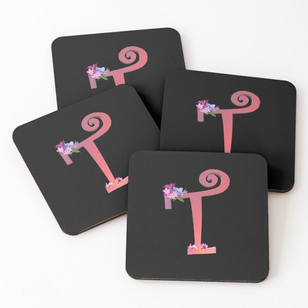 Item preview, Script letter T decorated with flowers designed and sold by AloraDawnEve.