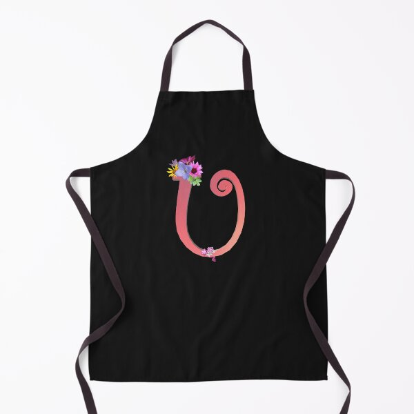 Item preview, Script letter U decorated with flowers designed and sold by AloraDawnEve.