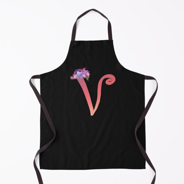 Item preview, Script letter V decorated with flowers designed and sold by AloraDawnEve.